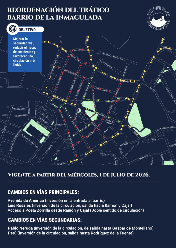 Imagen El Ayuntamiento de Priego de Córdoba reordena el tráfico en el barrio de La Inmaculada para mejorar la seguridad vial